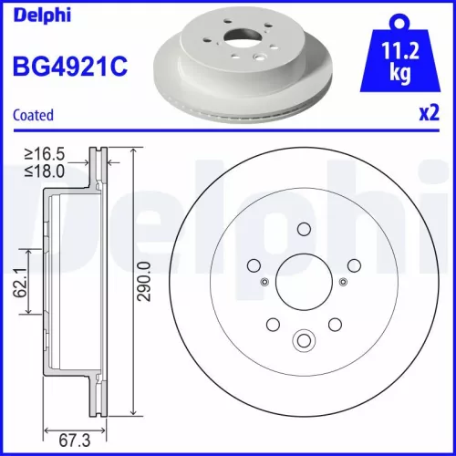 Remschijf DELPHI BG4921C)