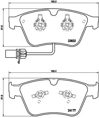 Remblokkenset, schijfrem BREMBO P 05 003)