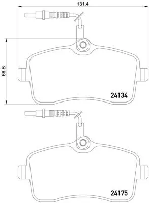 Remblokkenset, schijfrem BREMBO P 61 109)