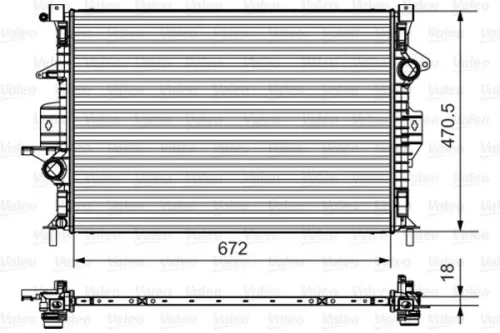 Radiator, engine cooling VALEO 735550)