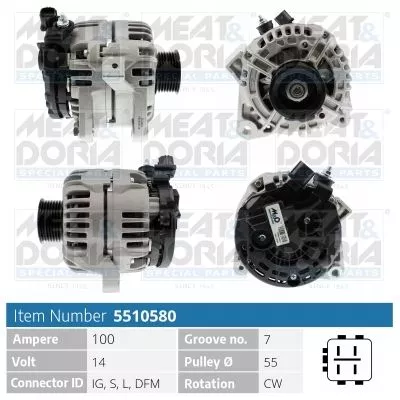 Alternator MEAT & DORIA 5510580)