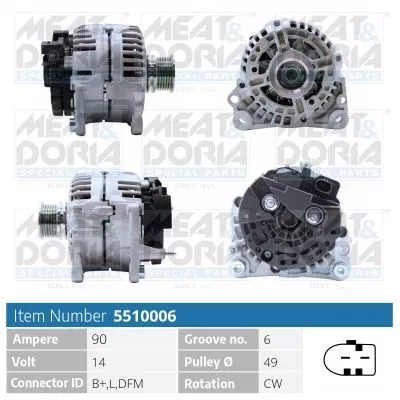 Alternator MEAT & DORIA 5510006)