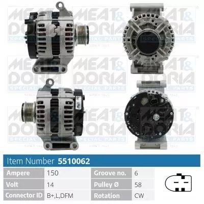 Alternator MEAT & DORIA 5510062)