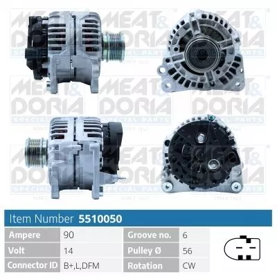 Alternator MEAT & DORIA 5510050)