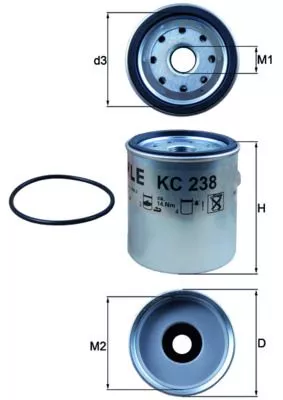Brandstoffilter KNECHT KC 238D)