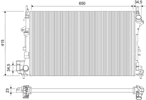 Radiator, engine cooling VALEO 732879)
