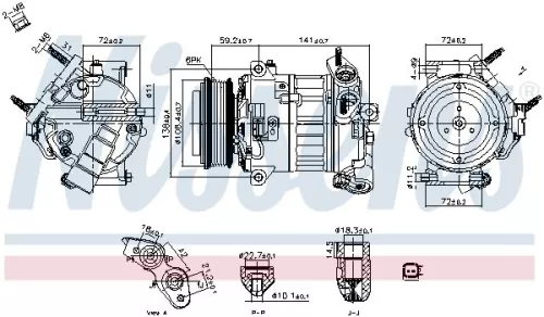Compressor, air conditioning NISSENS 890796)