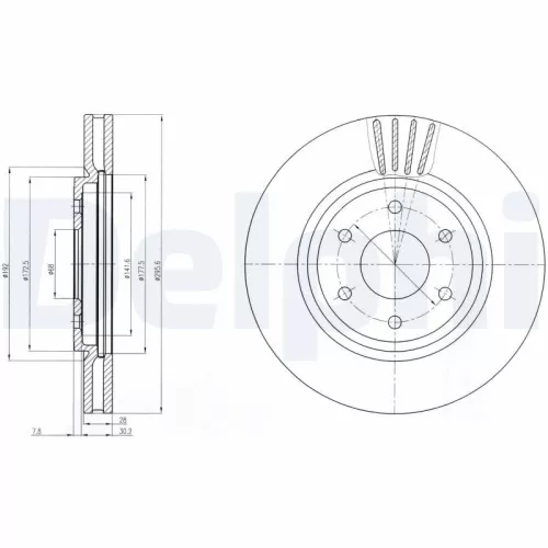Remschijf DELPHI BG4205)