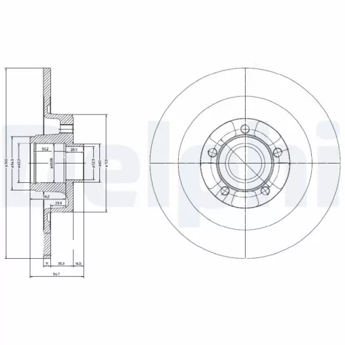 Brake Disc DELPHI BG9024RS)