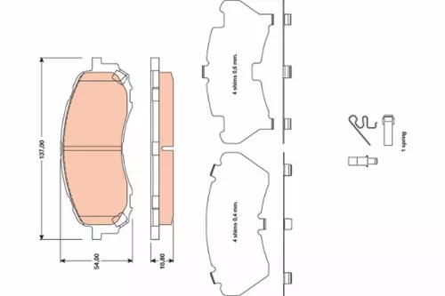Brake Pad Set, disc brake TRW GDB3469)