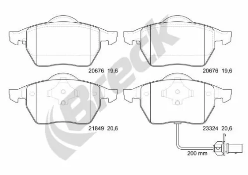 Brake Pad Set, disc brake BRECK 21849 00 701 10)