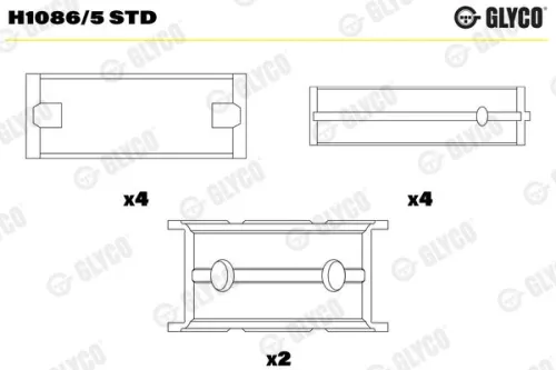 Krukaslager GLYCO H1086/5 STD)