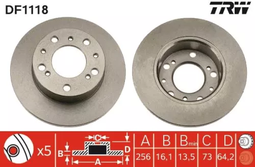 Remschijf TRW DF1118)