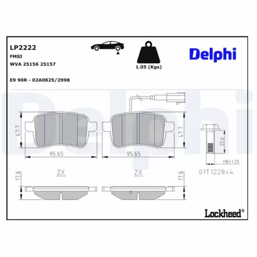 Remblokkenset, schijfrem DELPHI LP2222)
