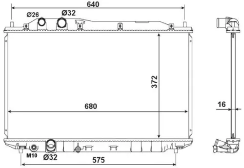 Radiator, engine cooling NRF 53534)