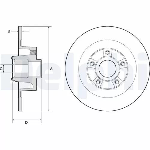 Brake Disc DELPHI BG9135RS)