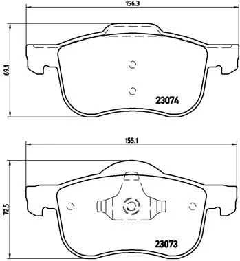 Brake Pad Set, disc brake BREMBO P 86 016)