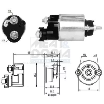 Solenoïdeschakelaar, starter MEAT & DORIA 46163)