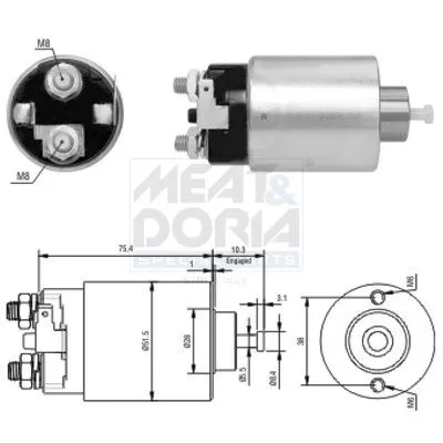 Solenoid Switch, starter MEAT & DORIA 46178)