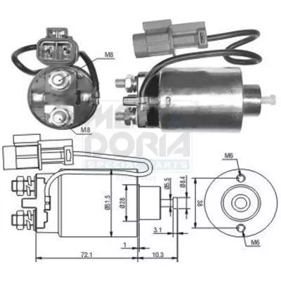 Solenoid Switch, starter MEAT & DORIA 46180)