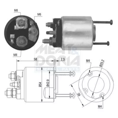 Solenoïdeschakelaar, starter MEAT & DORIA 46016)