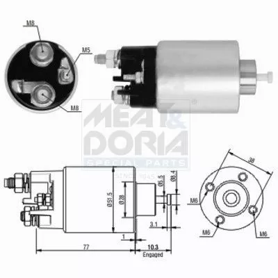 Solenoid Switch, starter MEAT & DORIA 46058)