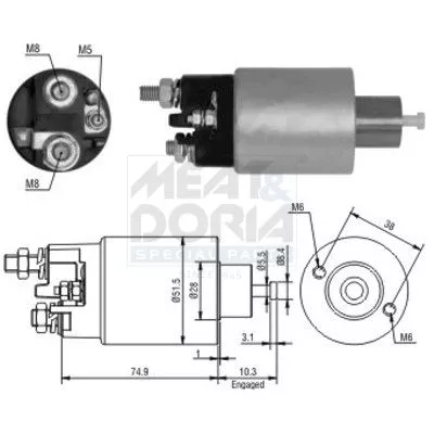 Solenoid Switch, starter MEAT & DORIA 46099)