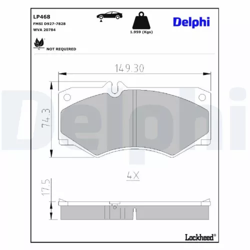 Remblokkenset, schijfrem DELPHI LP468)