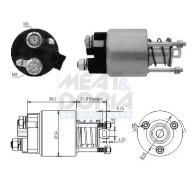 Solenoid Switch, starter MEAT & DORIA 46101)
