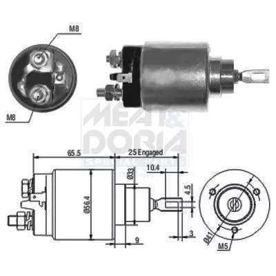 Solenoid Switch, starter MEAT & DORIA 46074)