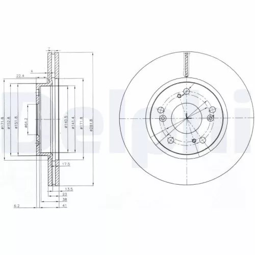 Remschijf DELPHI BG3980C)