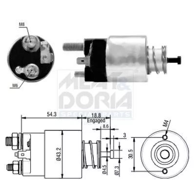 Solenoïdeschakelaar, starter MEAT & DORIA 46135)