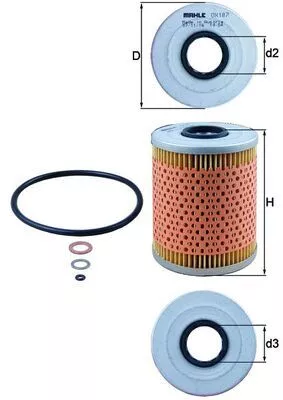Oliefilter KNECHT OX 187D)