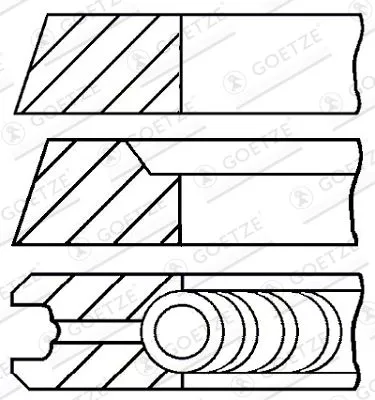 Piston Ring Kit GOETZE ENGINE 08-501800-00)