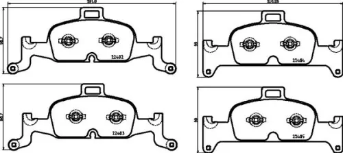 Remblokkenset, schijfrem BREMBO P 85 164)