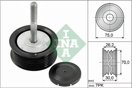 Ombuigings-/geleidingspoelie, V-geribbelde riem Schaeffler INA 532 0792 10)