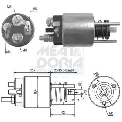 Solenoid Switch, starter MEAT & DORIA 46128)