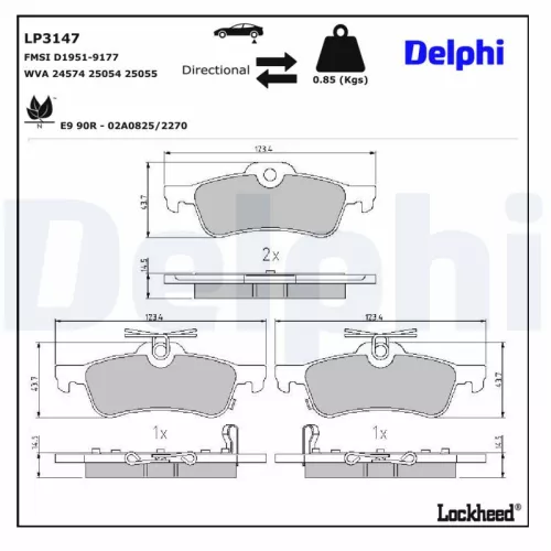 Remblokkenset, schijfrem DELPHI LP3147)