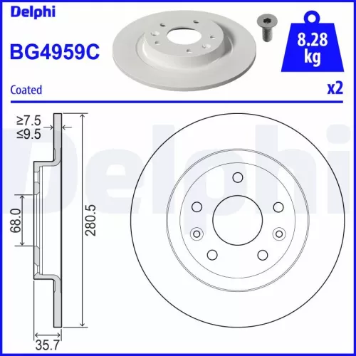 Remschijf DELPHI BG4959C)