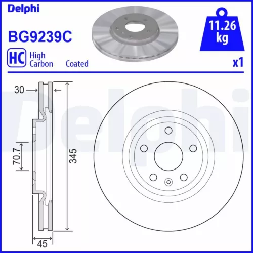 Remschijf DELPHI BG9239C)