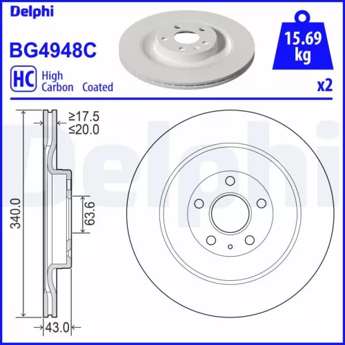 Remschijf DELPHI BG4948C)