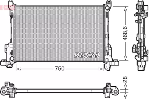 Radiator, engine cooling DENSO DRM09174)