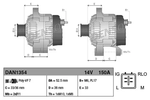Dynamo DENSO DAN1354)