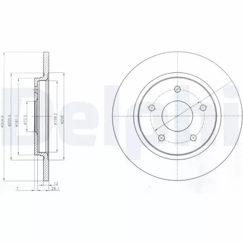 Remschijf DELPHI BG4247)