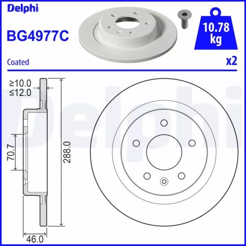 Remschijf DELPHI BG4977C)