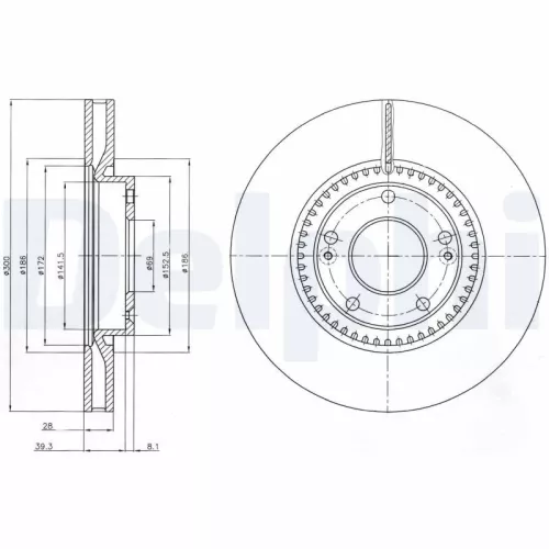 Remschijf DELPHI BG4251C)