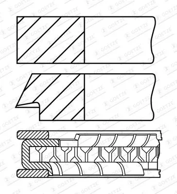 Zuigerveerenset GOETZE ENGINE 08-430100-00)