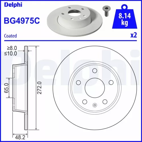 Brake Disc DELPHI BG4975C)
