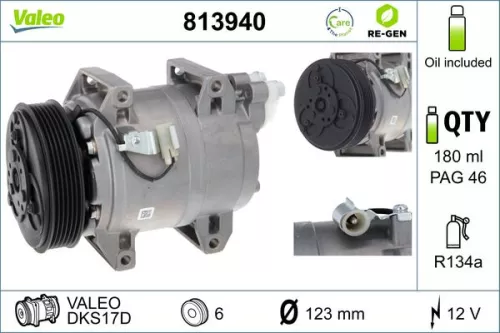 Compressor, air conditioning VALEO 813940)