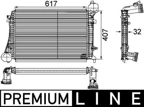 Charge Air Cooler MAHLE CI 166 000P)